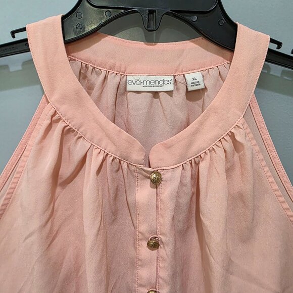 Eva Mendes Womens Sleeveless Tank Top Lot XL Mint Green Pink Button Front Blouse - Picture 10 of 15